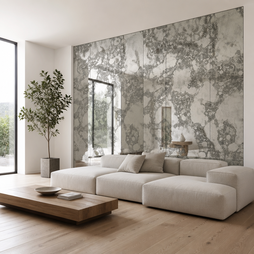 antique mirror for wall panels