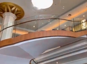 Curved Fence Glass In The Hotel