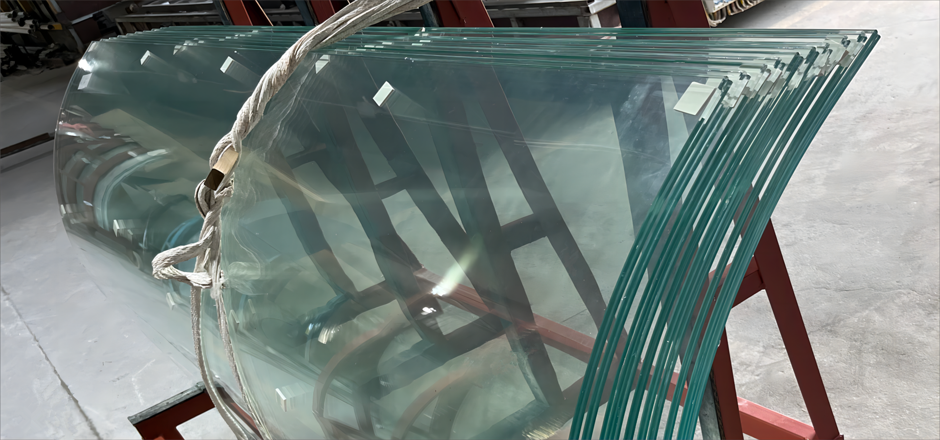 fabbrica di vetro curvato curvato di grandi dimensioni