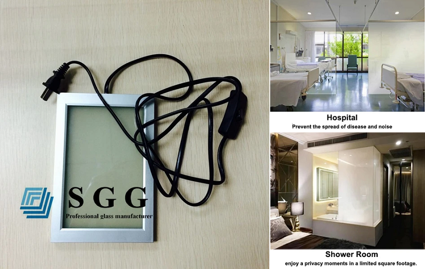 Laminated PDLC smart glass for medical clean rooms