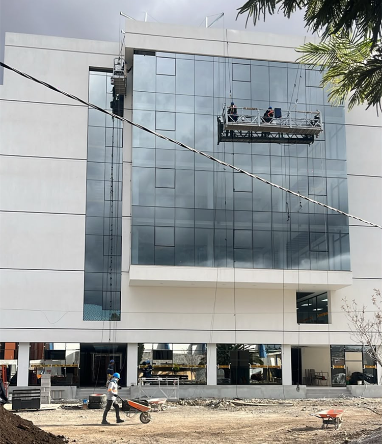 Commercial building facade glass