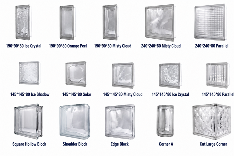 Translucent glass blocks