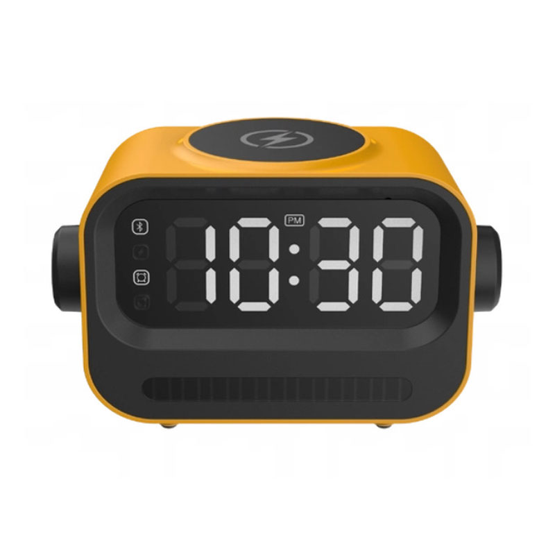 Clock Bluetooth Colorful lights Speaker with Wireless Charger