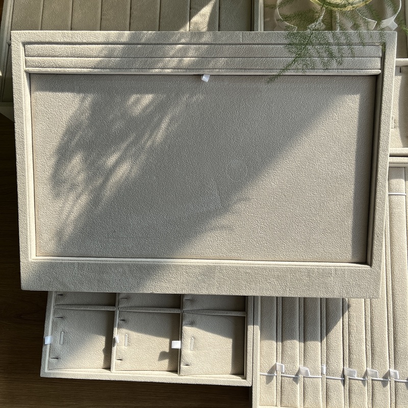 stackable wooden jewelry display tray velvet serving tray display rings earrings pendant jewelry display props