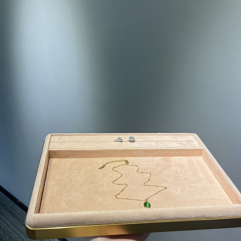 customize aluminium alloy jewelry display tray counter jewelry serving tray display jewels