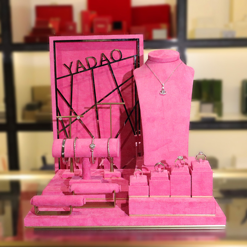 customize window jewelry display set jewelry store counter display jewelry hold rings earrings pendant necklace props