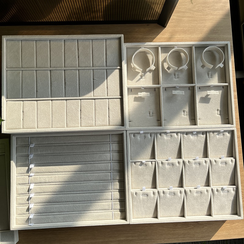 stackable wooden jewelry tray pendant display tray velvet jewelry display tray display rings earrings bracelet