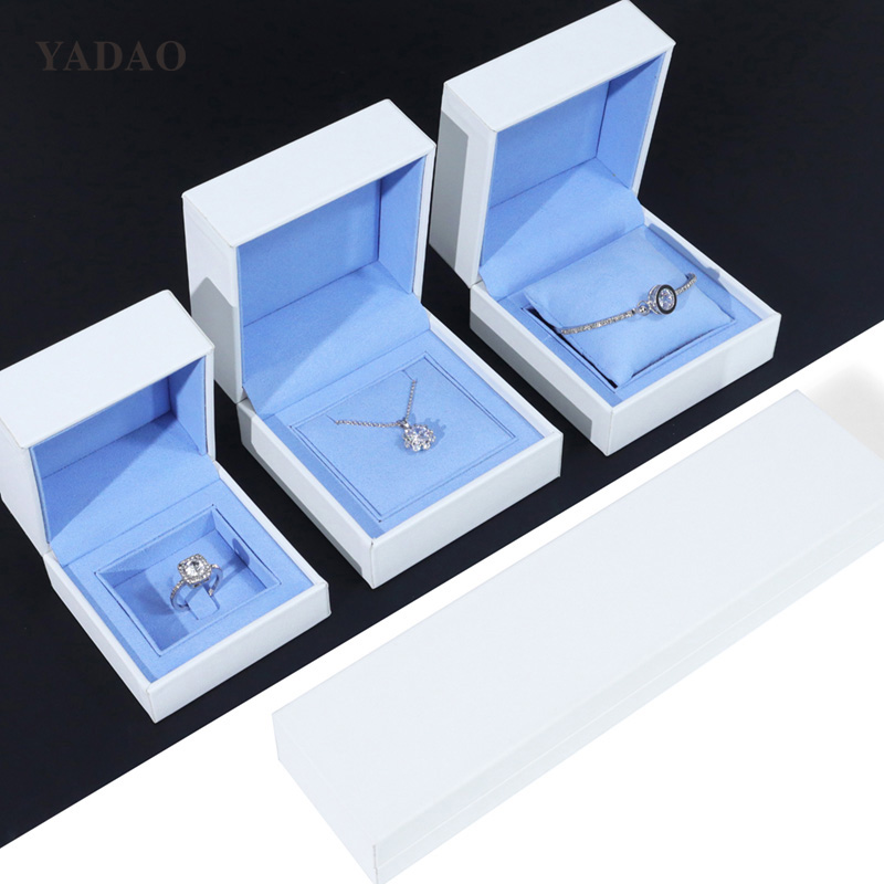 Classic design pure white blue color matching rings diamond bangle packaging box