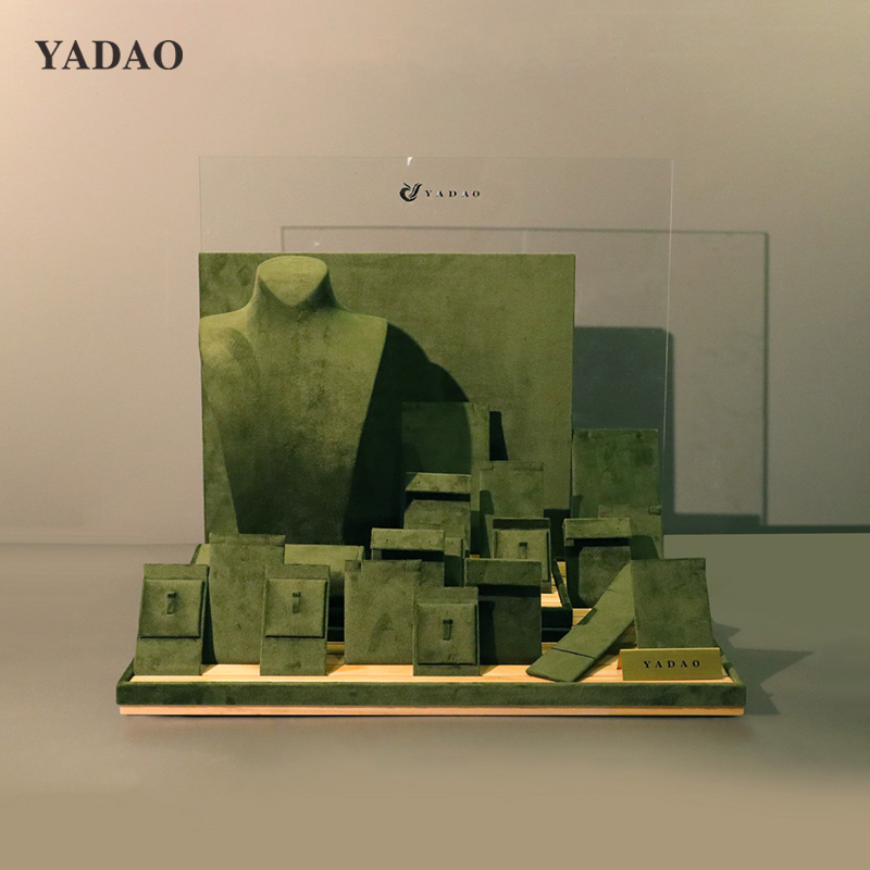 unique window jewelry display set jewelry shop showcase display props velvet stands display ring earring pendant acrylic back board