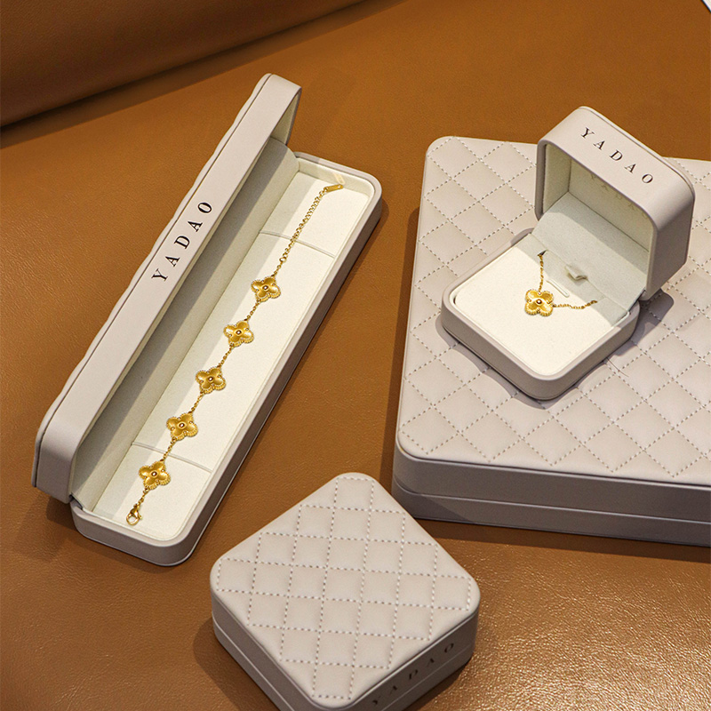 high quality pu leather jewelry box plastic jewelry packaging box set ring pendant bangle bracelet necklace box