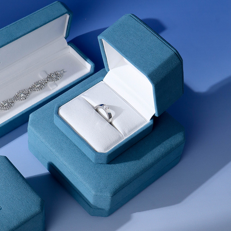 Caixa de jóias de jóias azuis de alta qualidade caixa de jóias de plástico caixa de embalagens 