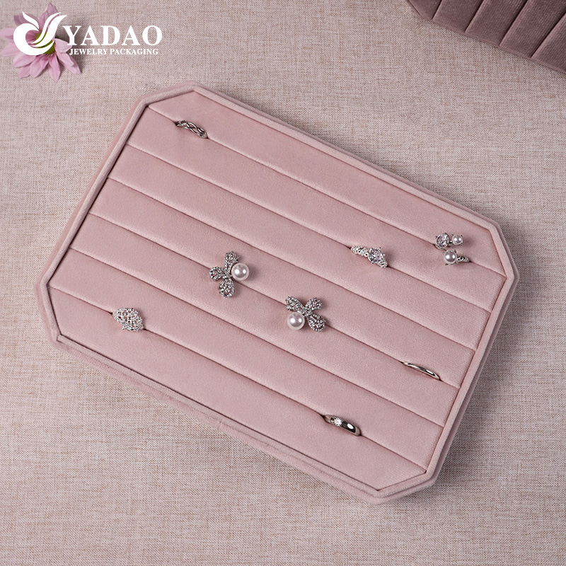 soft pink velvet jewelry tray jewelry display tray slot ring earring display tray