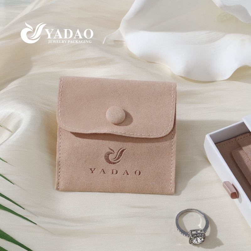 classical snap pouch bag rose pink microfiber pouch bag packaging jewelry bag