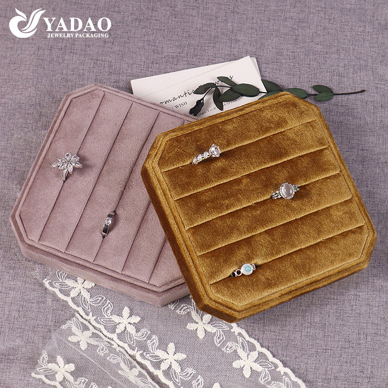 soft velvet tray gold color jewelry tray wooden tray display ring earrings