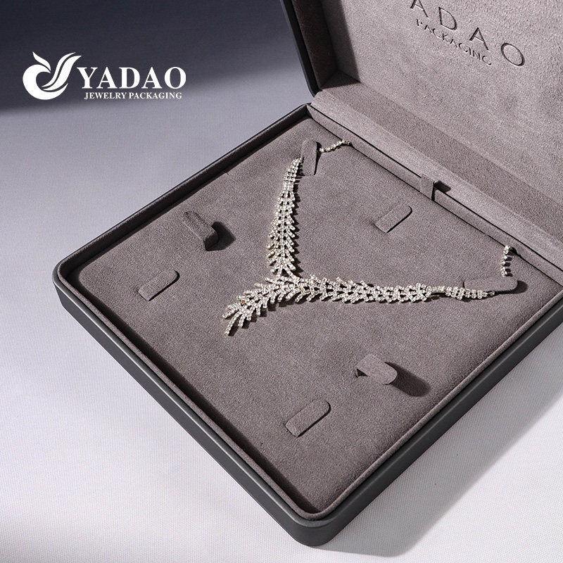 high quality jewelry box big necklace box pu leather box jewelry packaging plastic box