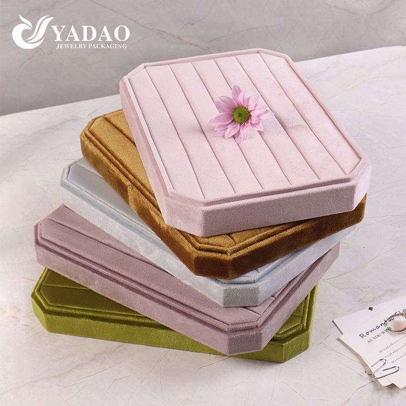 China Luxury Octagonal Ultra Fine Velvet Ring Display Tray manufacturer