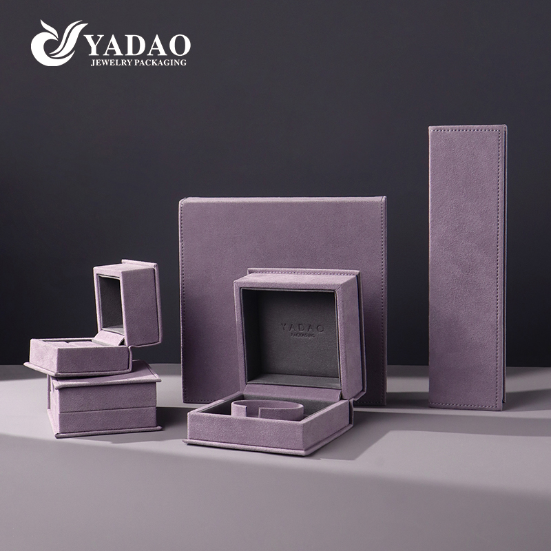 China Lavender Cloud Suede Jewelry Box for Your Jewelry Brand manufacturer