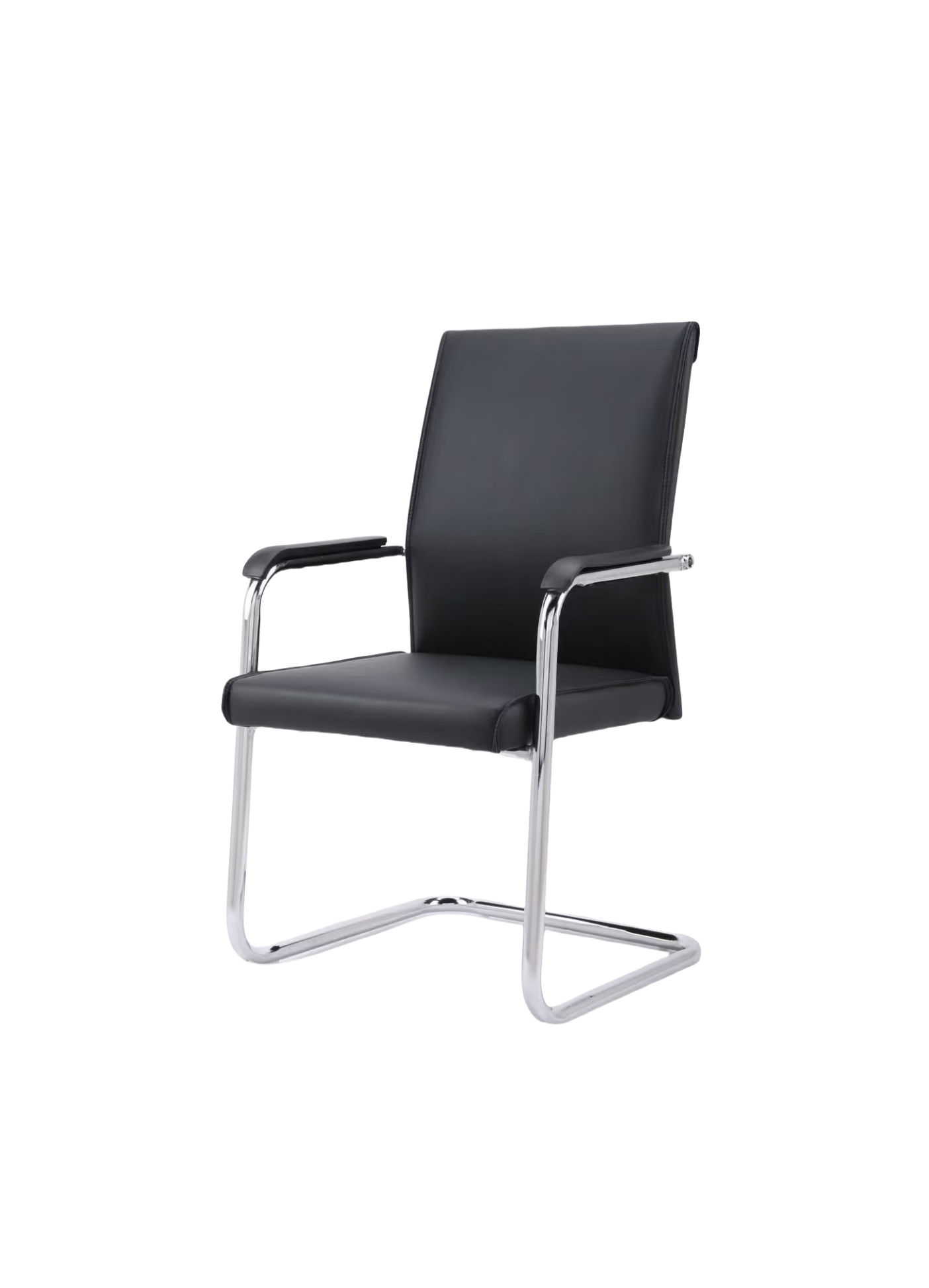 Newcity 302C 现代简约黑色会议访客行政人员真皮办公椅会议室厂家直销行政风格