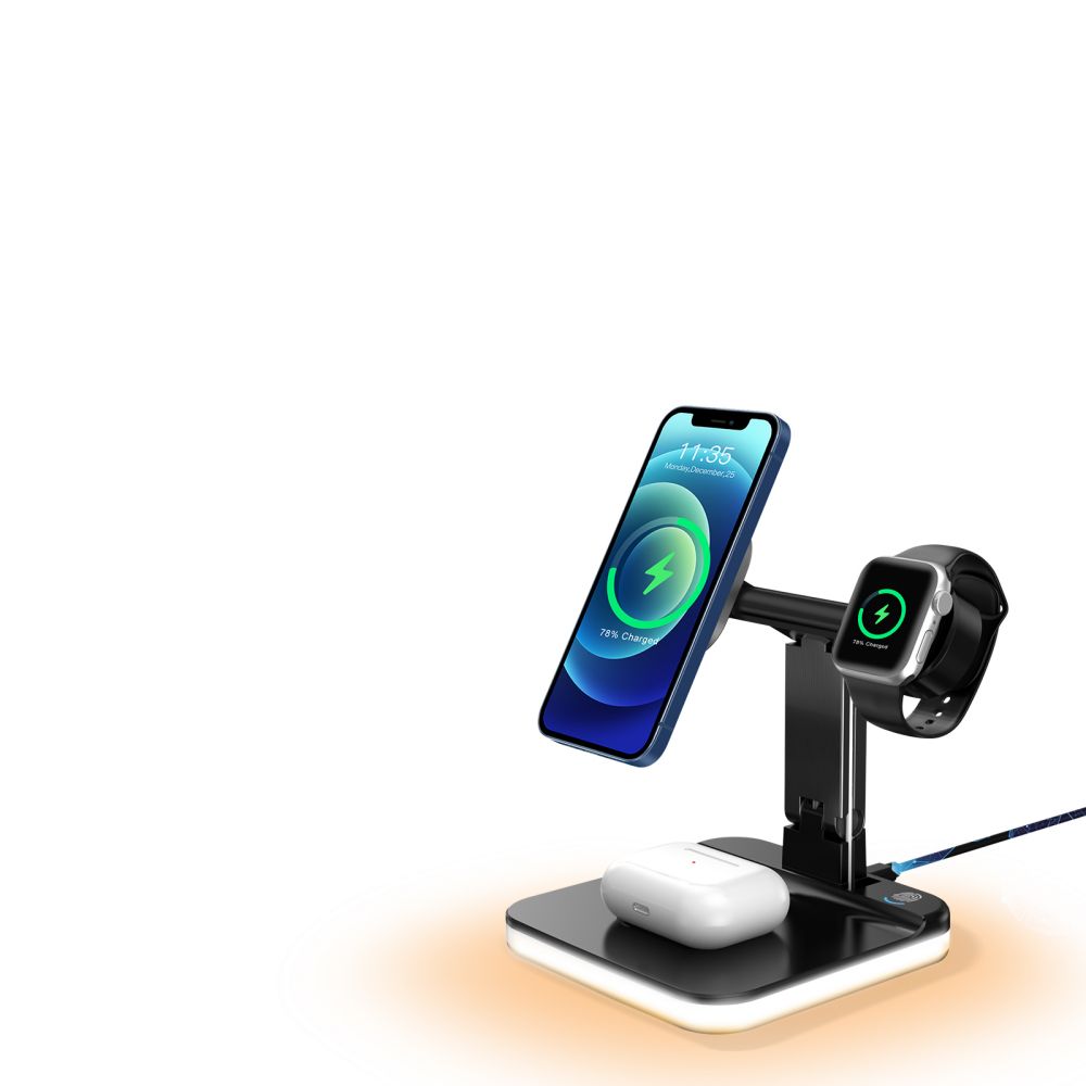 three in one wireless charger 15w fast qi 2 3in1 3 in 1 fast charging wireless charger for ihones, watches, earbuds