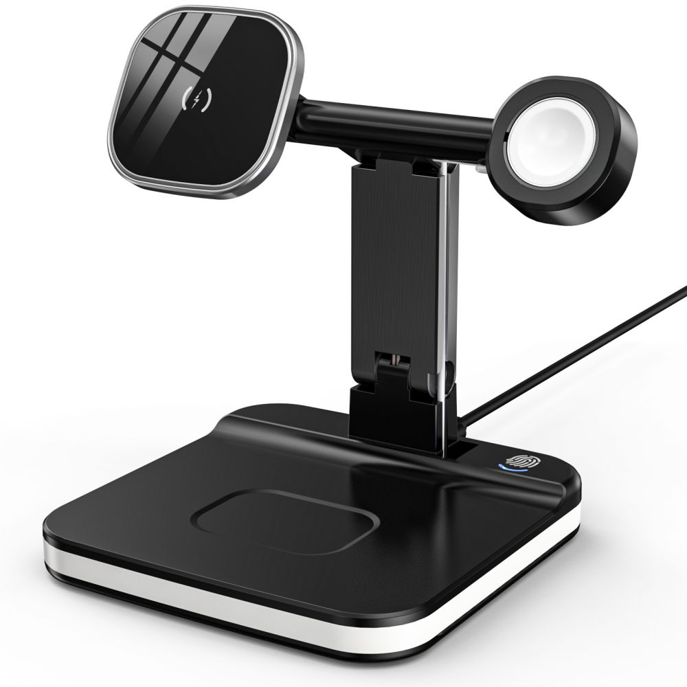 three in one wireless charger 15w fast qi 2 3in1 3 in 1 fast charging wireless charger for ihones, watches, earbuds