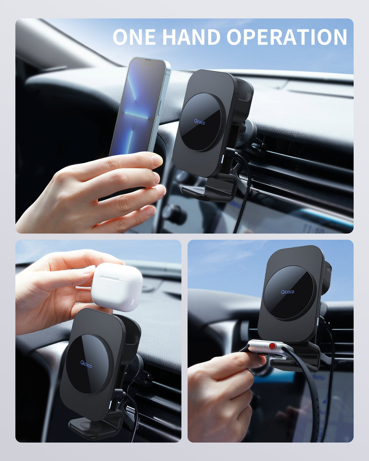 Personalización del módulo de carga inalámbrica tres en uno de 15W Personalización del módulo de carga inalámbrica del coche magnético 3 en 1