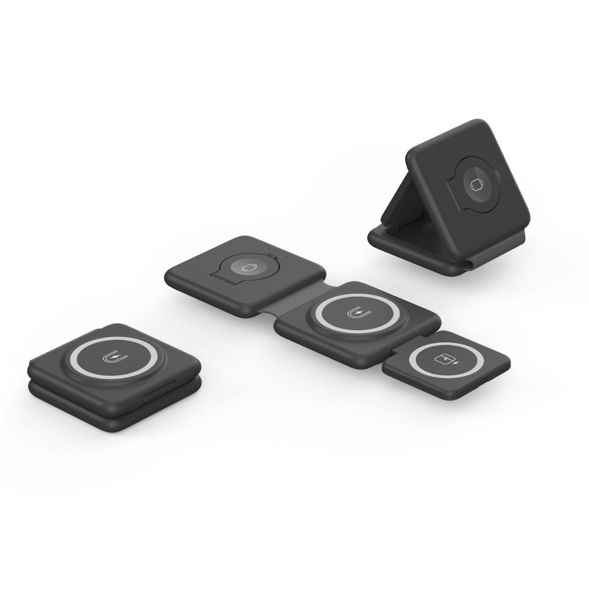 Skladací stojan na bezdrôtovú nabíjačku 3v1 prispôsobenie bezdrôtovej nabíjačky pre hodinky IPhone AirPods