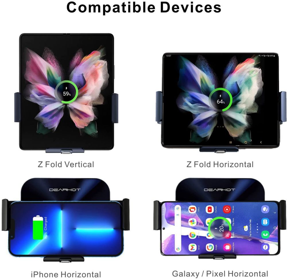 Cargador inalámbrico para coche, cargador inalámbrico de 3 pliegues, personalización, cargador inalámbrico para Samsung 3 veces 3