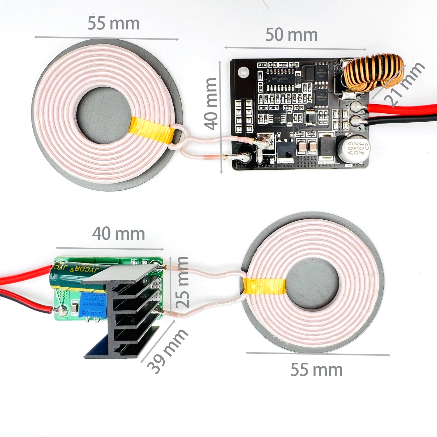 50W 100W高広電圧ワイヤレス充電トランスミッターレシーバーワイヤレス充電器モジュール