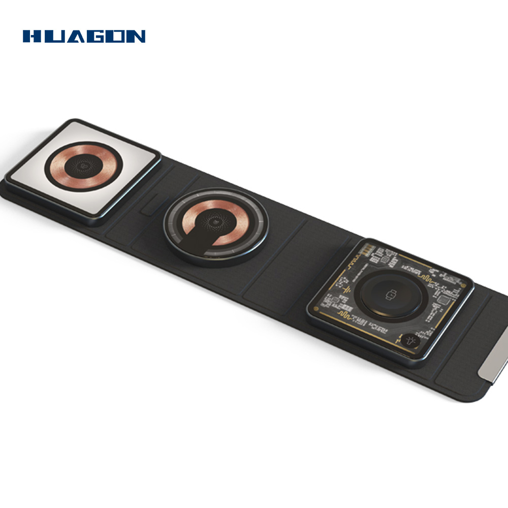 Carregador magnético sem fio dobrável 3 em 1 para iPhone