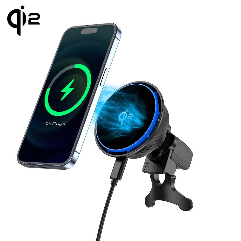 Qi2 certified 15W 20W MPP Qi2 wireless charger fan cooling wireless car charger - COPY - nof0m5
