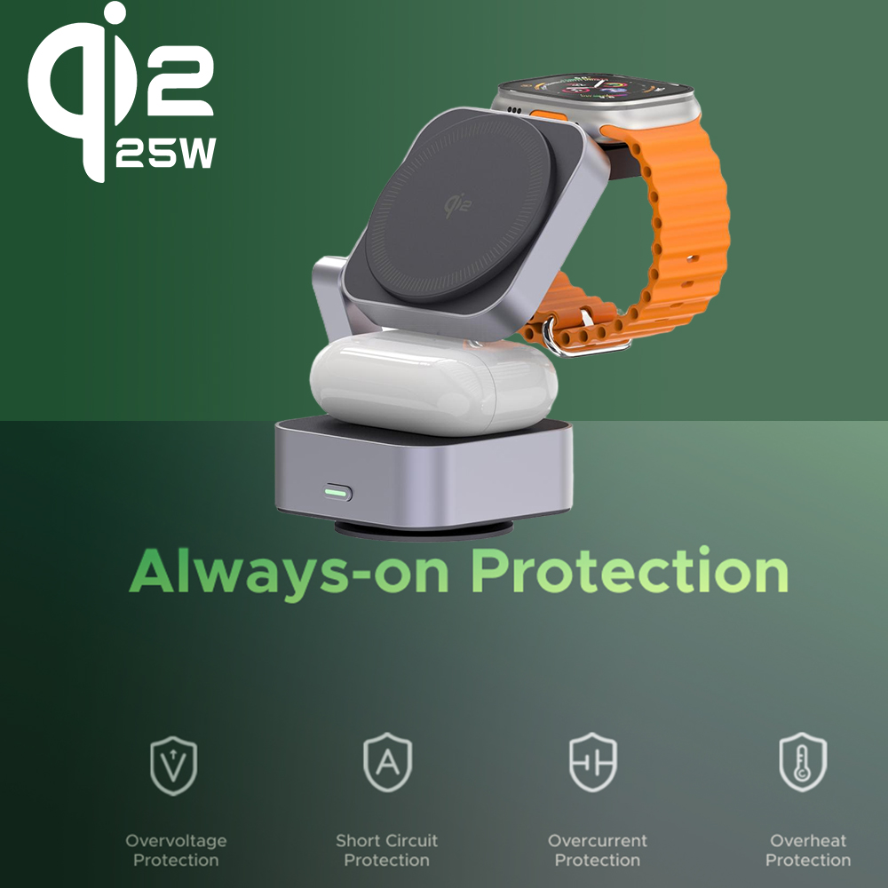 3IN1 3 в 1 Беспроводное зарядное устройство 25 Вт QI2 Модуль беспроводной зарядки
