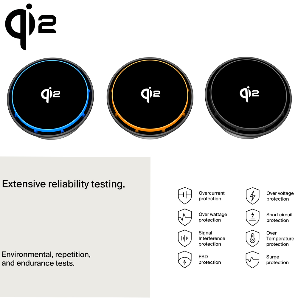 15W QI2ワイヤレスカー充電器車15Wワイヤレス充電器ファン冷却ワイヤレス充電器
