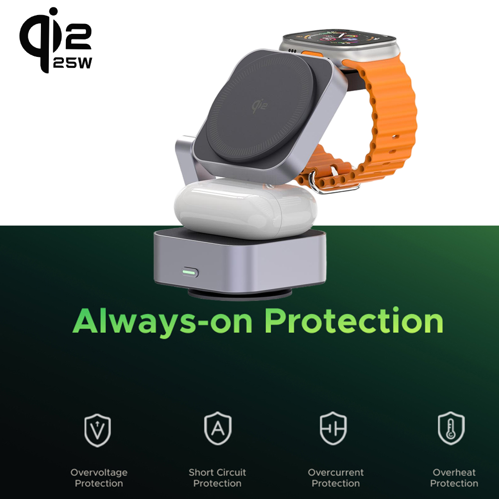 3IN1 Беспроводная зарядка подставка 3 в 1 Беспроводное зарядное устройство 25 Вт QI2 Беспроводное зарядное устройство
