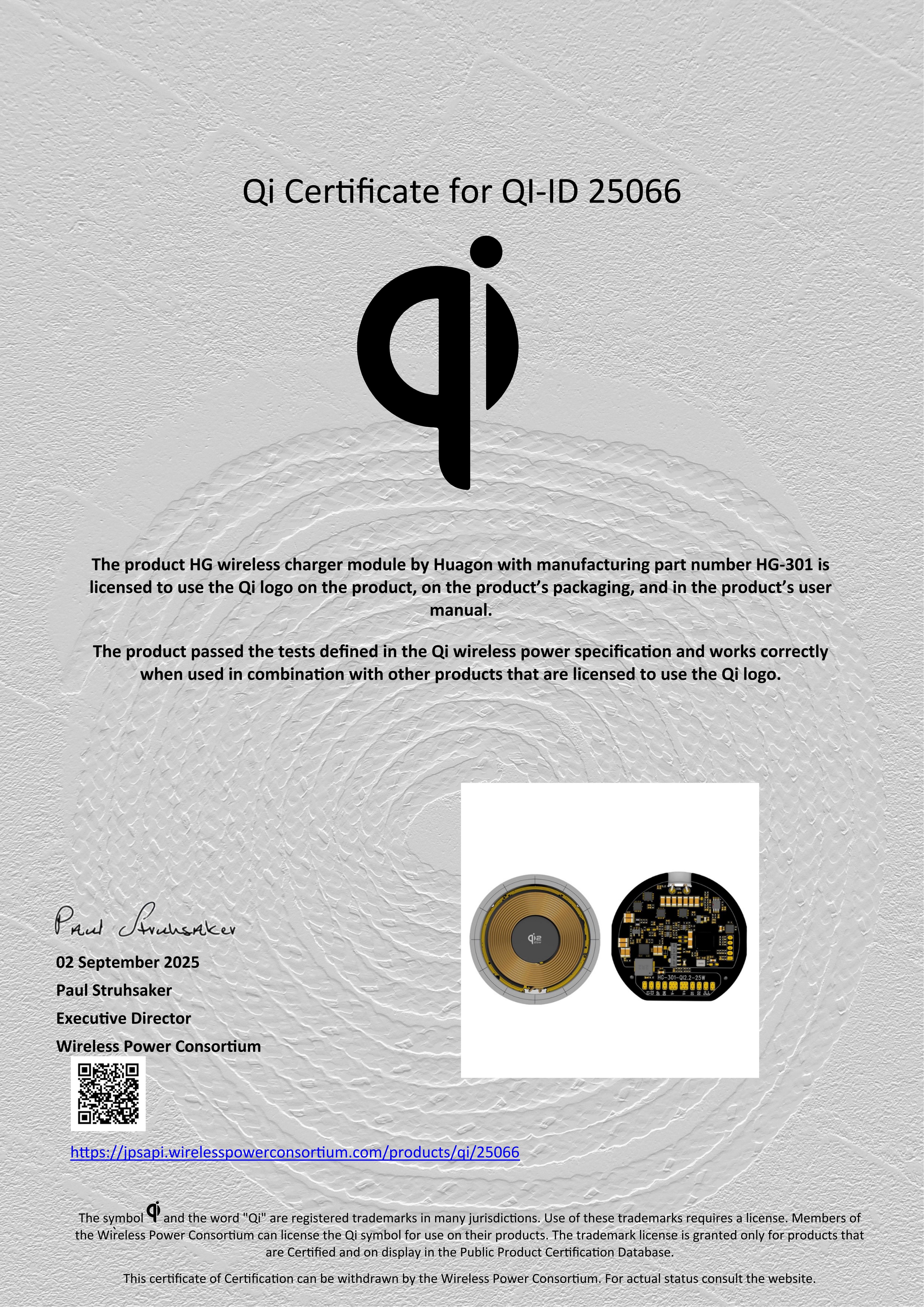 الشاحن اللاسلكي وحدة الشحن اللاسلكية 25W QI2.2 25W