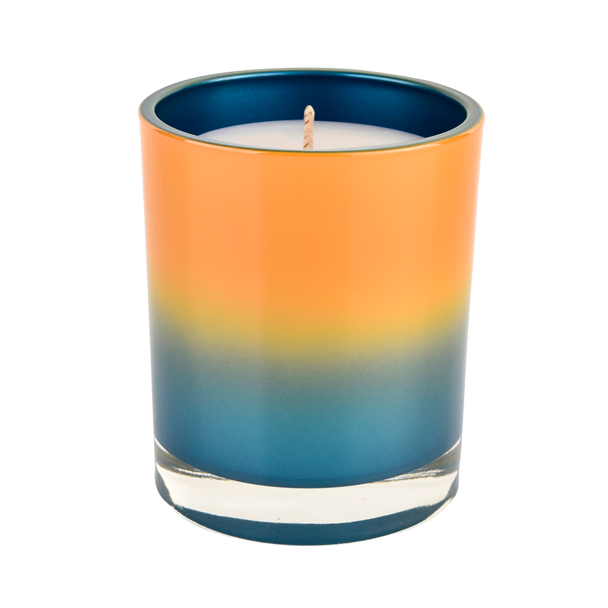 289ml Straight Edge Glass Candle Container White Gradient Purple Wholesale