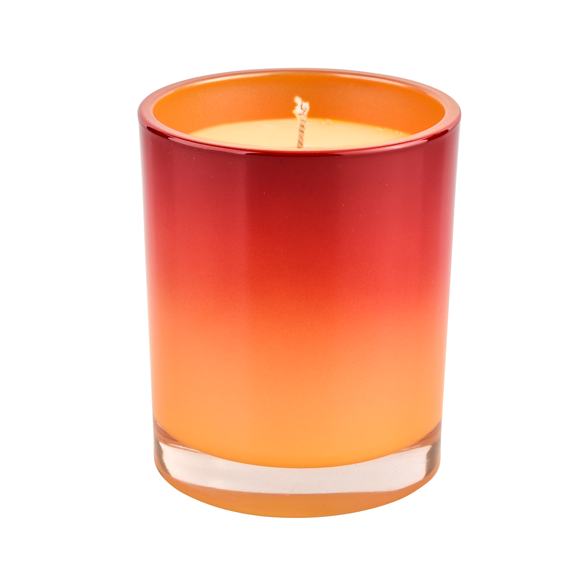 Wholesale orange gradient red glass candle jar inside spray color for candle making
