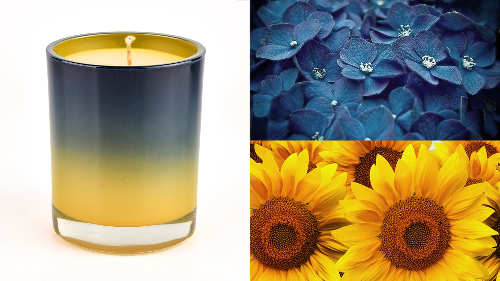 Yellow gradient black color decoration 10oz glass candle vessels Yellow gradient black color decoration 10oz glass candle vessels