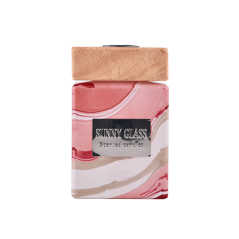 Wholesale marble fluid blue square glass diffuser bottle home decor