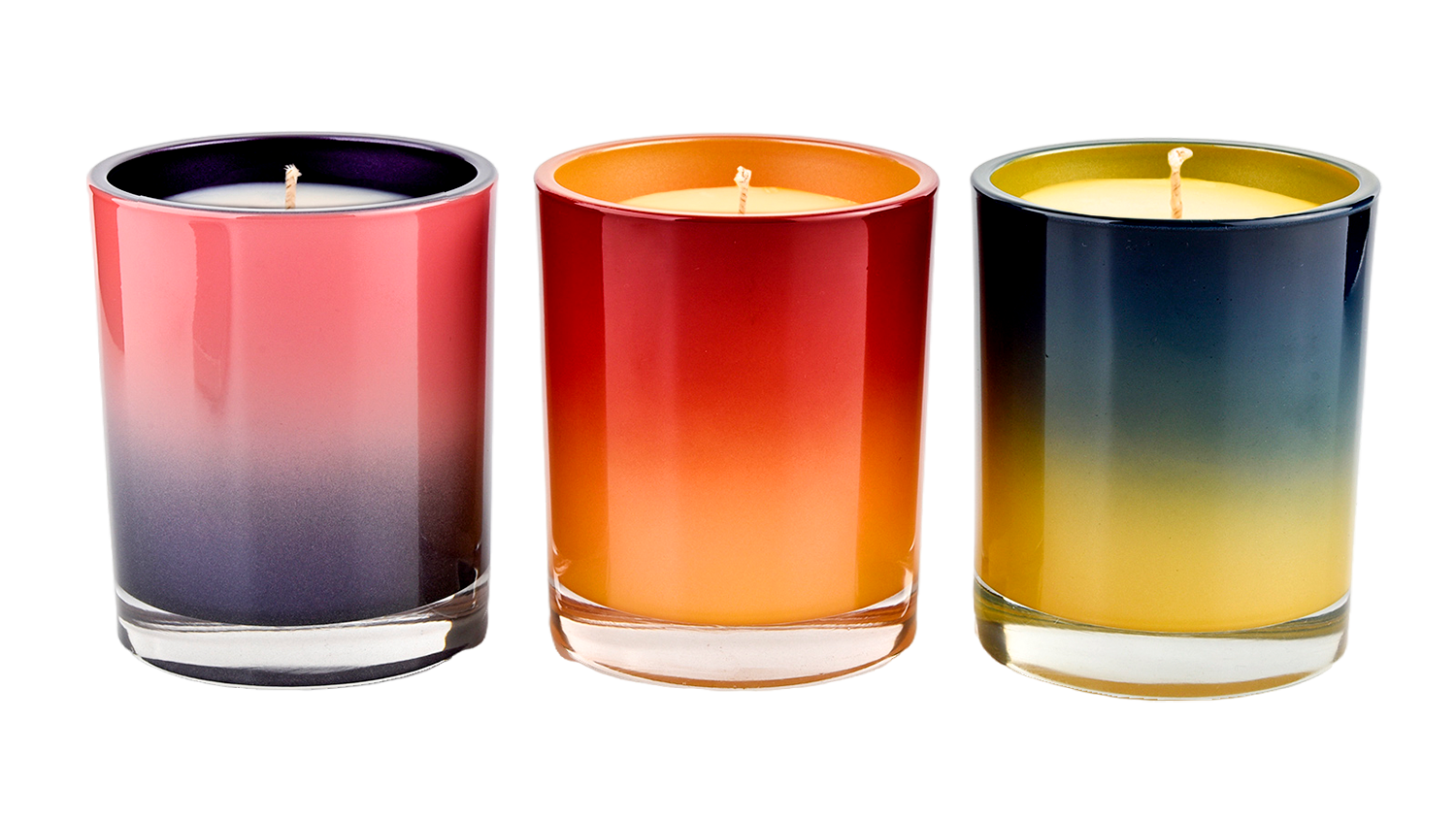 Wholesale orange gradient red glass candle jar inside spray color for candle making Wholesale orange gradient red glass candle jar inside spray color for candle making