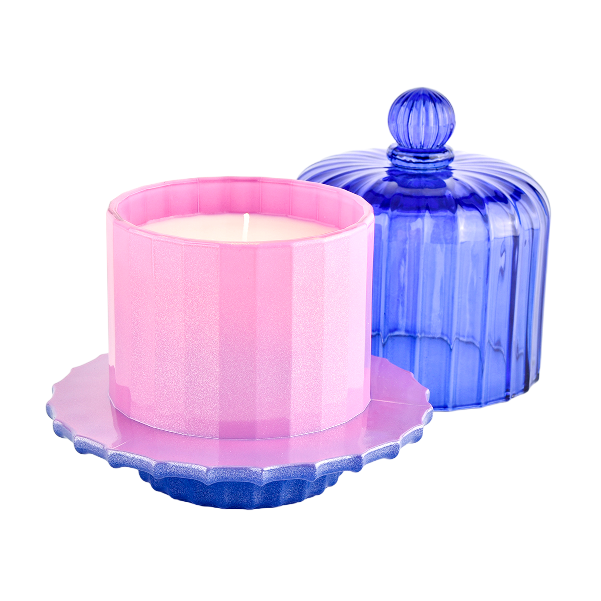 Custom Bell Jar Empty Green Glass Candle Jar With Lid Supplier