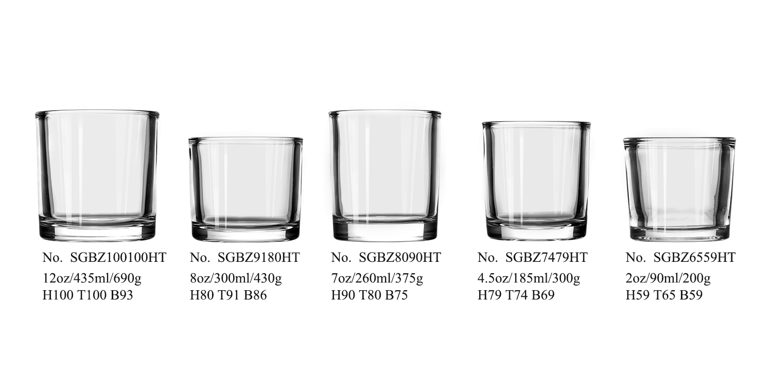 Luxury customized clear glass candle jars candle holders bulk