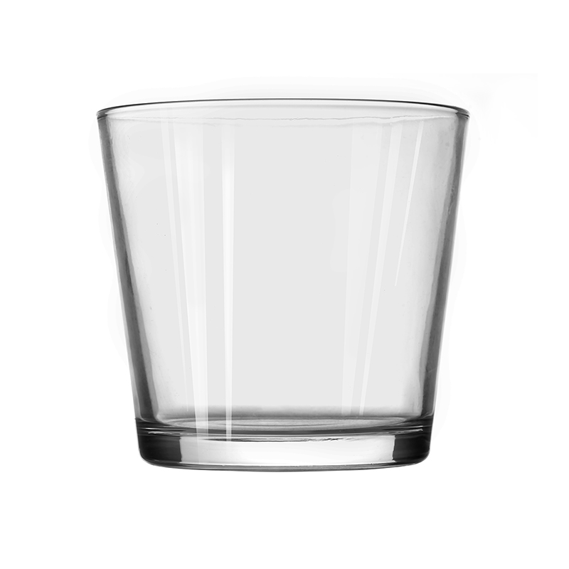 Tsina Pakyawan ang bilog na ilalim na hugis V na lalagyan ng kandilang salamin Manufacturer