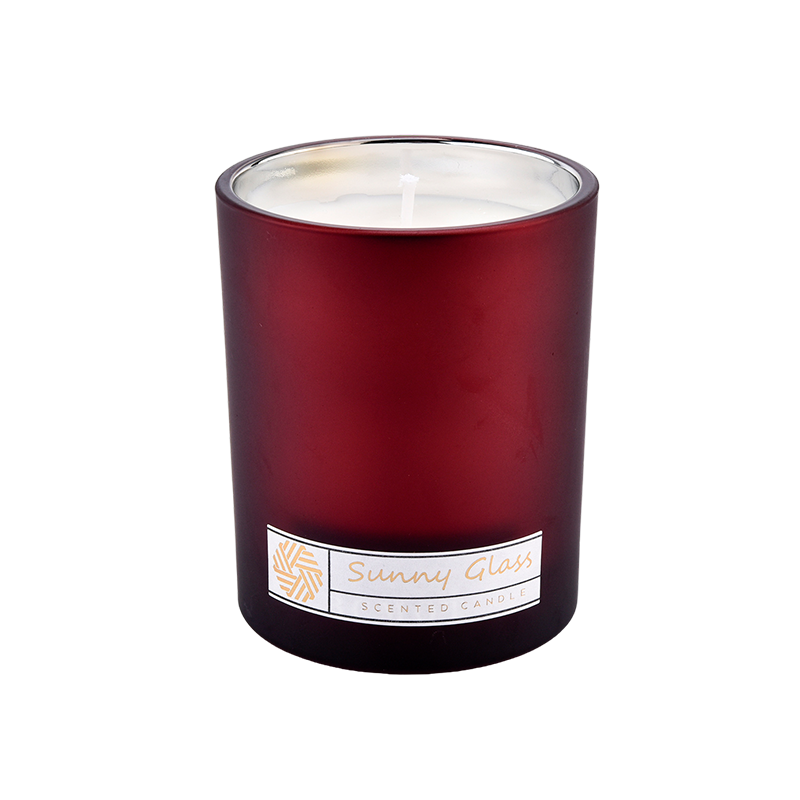 Luxury interior plated christmas glass candle containers are used to make candle