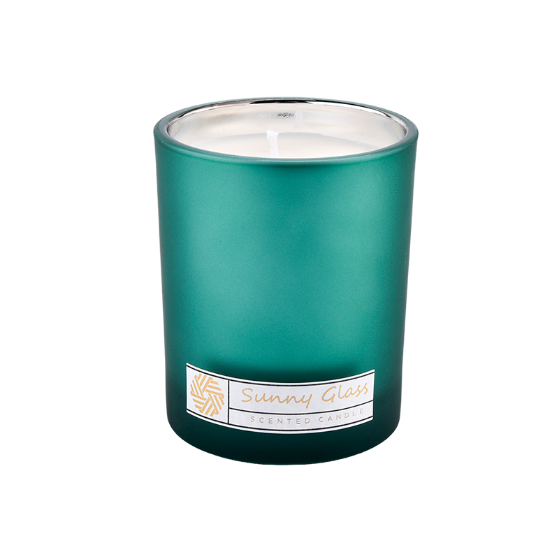Luxury interior plated christmas glass candle containers are used to make candle