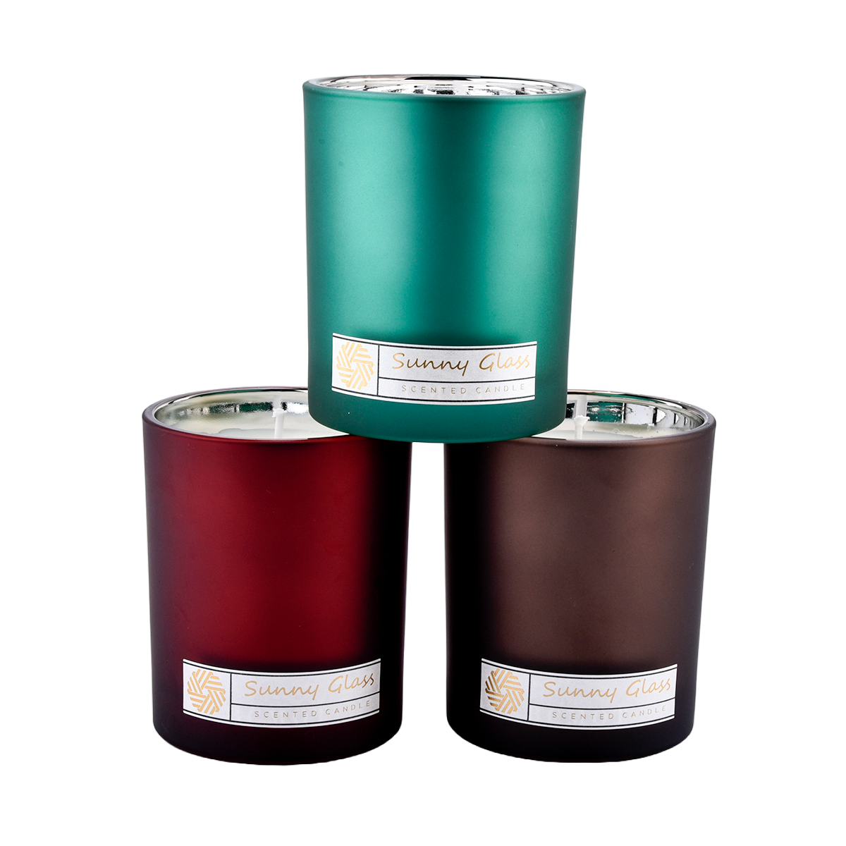 Luxury interior plated christmas glass candle containers are used to make candle Luxury interior plated christmas glass candle containers are used to make candle