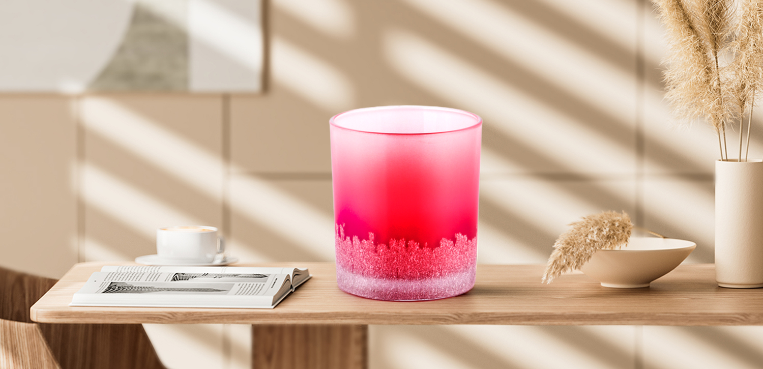 Wholesale gradedient red glass candle jar decals Wholesale gradedient red glass candle jar decals