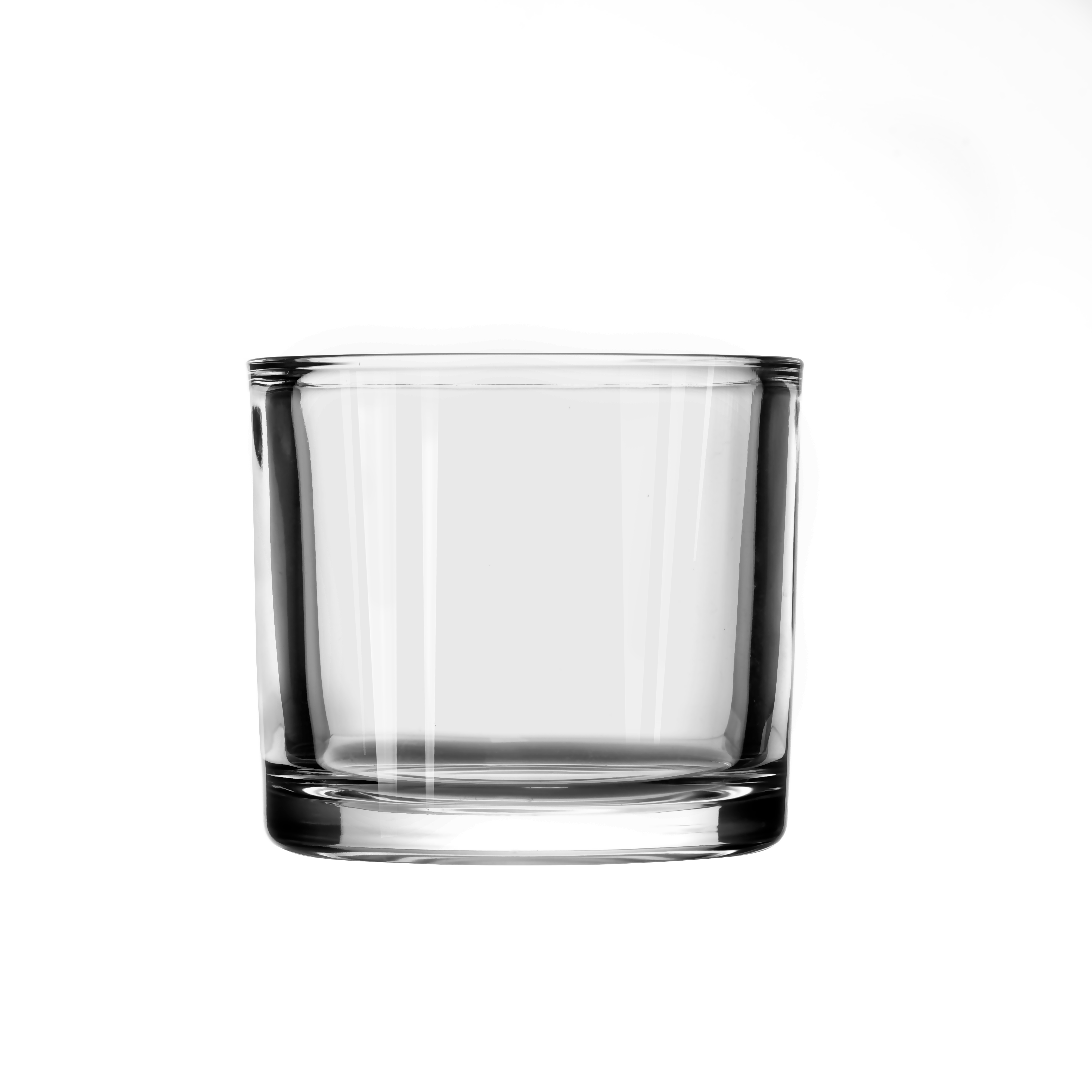 China Wholesale transparent empty glass candle jar with thick wall and thick bottom for home deco manufacturer