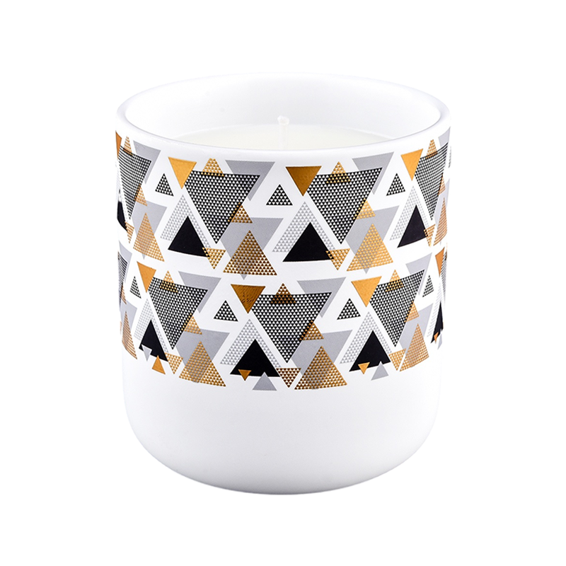 Wholesale luxury ceramic candle jars with unique spherical geometric patterns