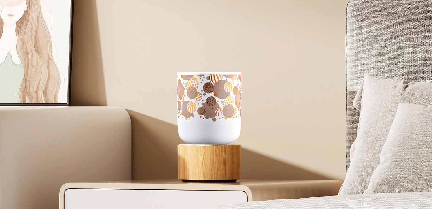 Wholesale luxury ceramic candle jars with unique spherical geometric patterns