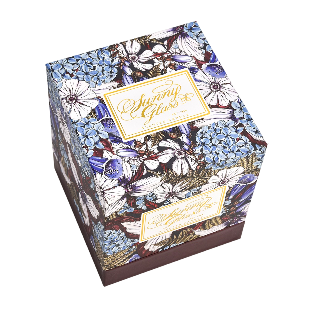 Wholesale exquisite pattern dark green design candle holder packaging box gift box